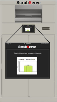 System managers and operators can see at a glance from the touch-screen the number of scrubs returned, and the remaining capacity within each Receiver