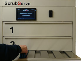 ScrubServe automated Medical Scrub Dispenser