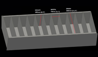 What size is each compartment? Height 160mm Width 79mm Draw 300mm